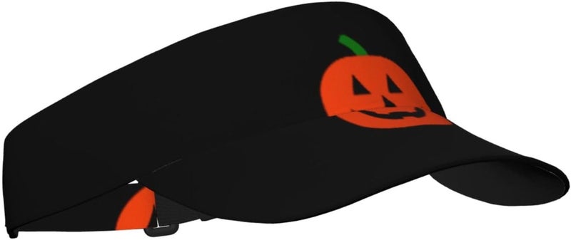 PRTYABS Halloween Pumpkin Face Pattern Sun Visor Hat for Men Women Visor Adjustable Cap for Running, Golf - Image 2
